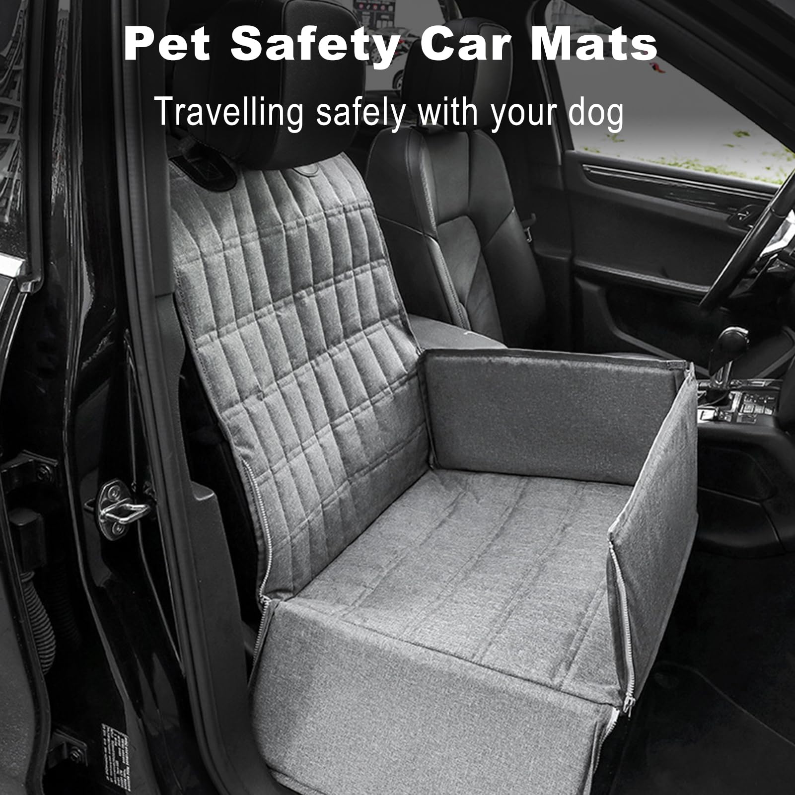 Hunde-Autositzbezug für Rücksitz, Hundesitzbezug für Haustiere, wasserdichte Haustier-Automatte, abnehmbare Hundematte, multifunktionales Design, robuster Stoff, Sicherheitssteckdose,