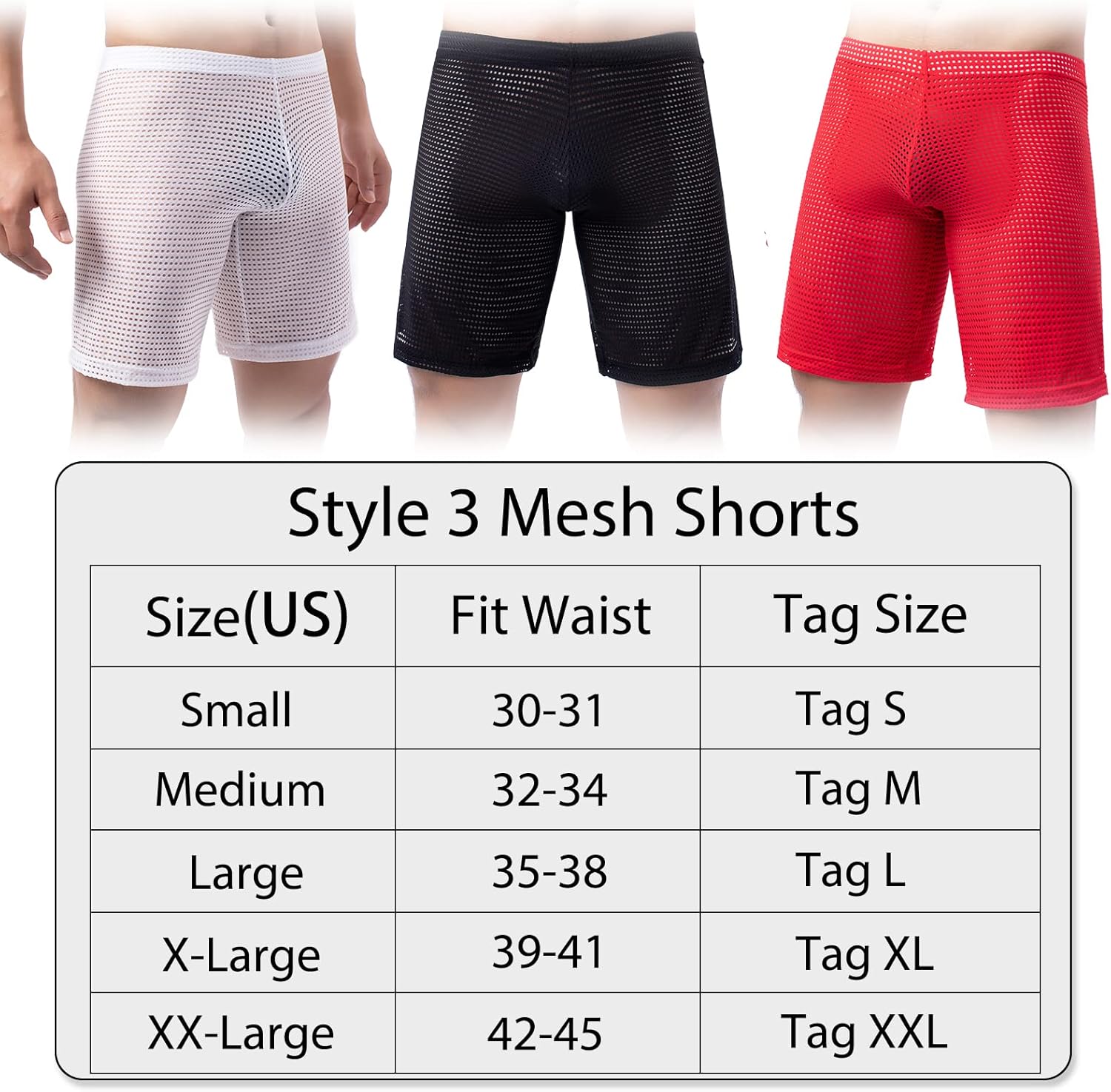 Evankin Men's See Through Shorts Mesh Loose Shorts Lounge Underwear Cover up Boxer Trunks - Image 6