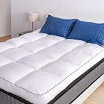 Mattress Topper Queen Cooling Plush Pillow Top Mattress Pad/Bed Topper, Hotel Quality Down Alternative Pillow Topper