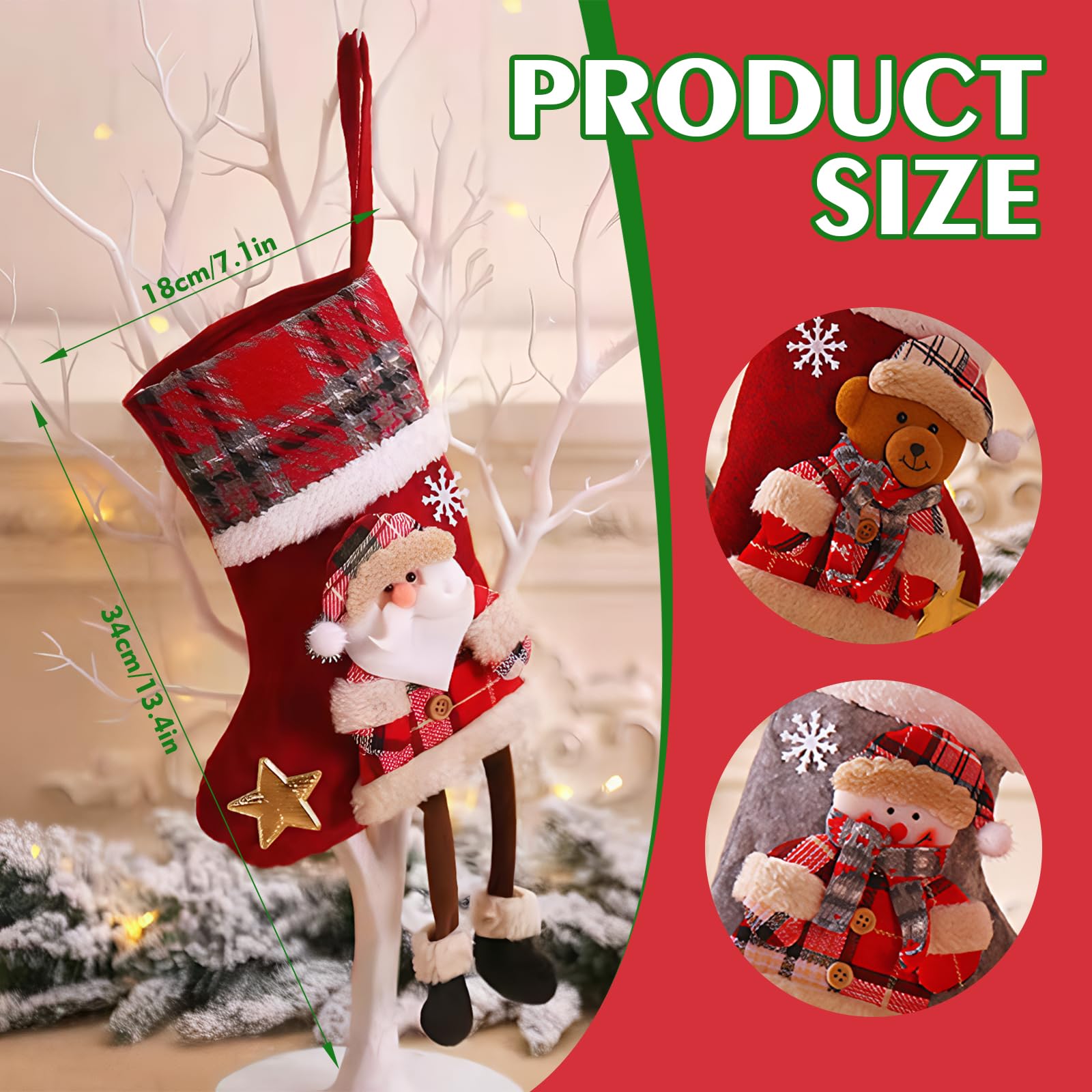 Kerstkousen voor de Open Haard, 4 Vormige Hangende Kerstkousen Kerstkousen voor de Open Haard, 4 Vormige Hangende Kerstkousen