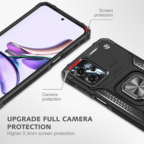 Miniatura 7 de Asuwish Funda de teléfono para Motorola Moto G13G23 con protector de pantalla de vidrio templado y soporte de anillo delgado híbrido protector móvil