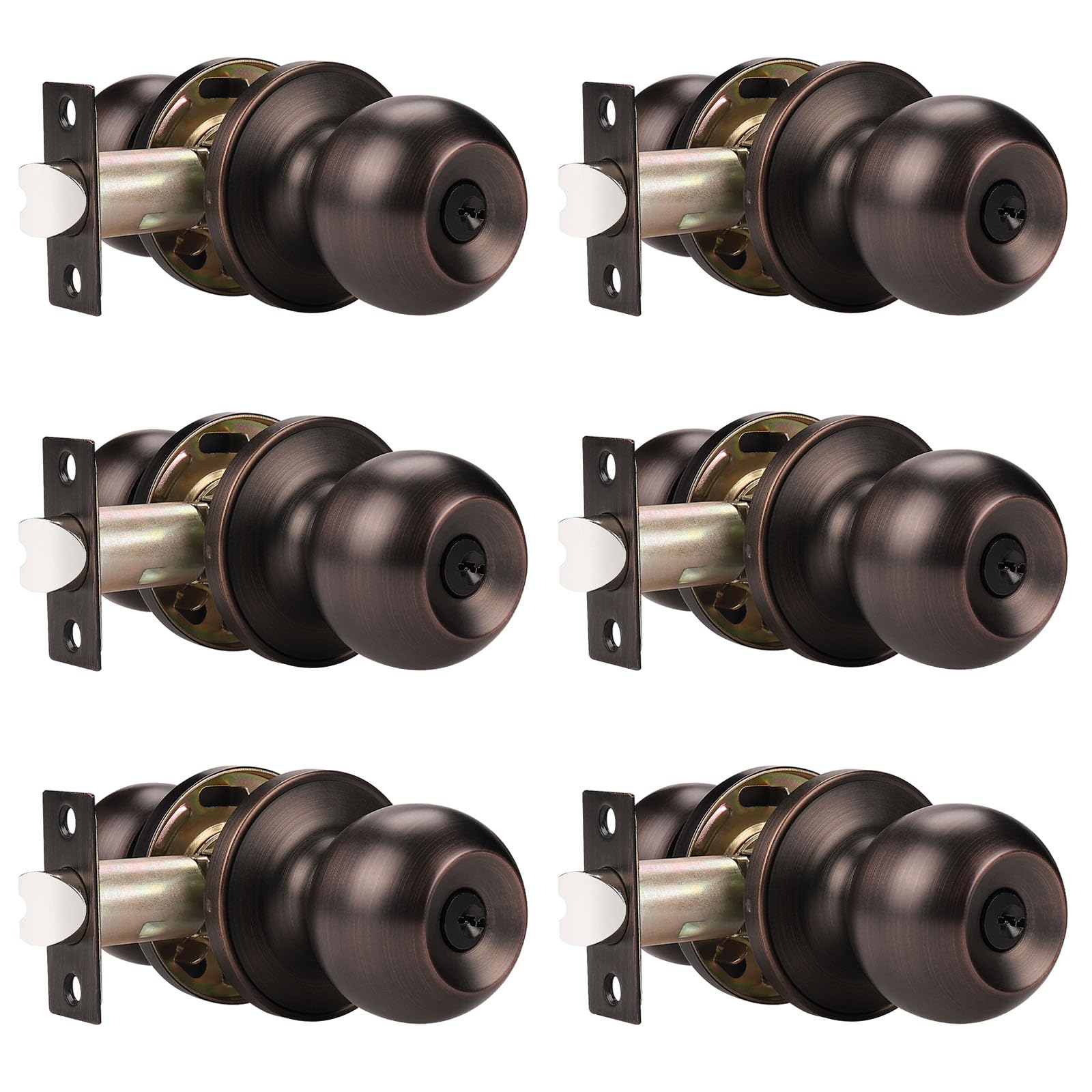 Probrico 3-Pack Keyed Alike Entry Door Knobs - Satin Nickel -21