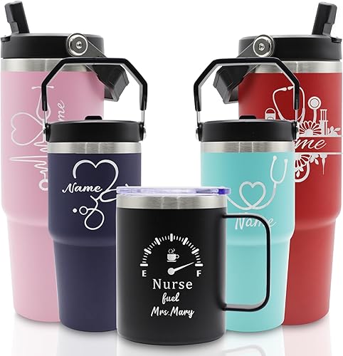 Regalos de enfermera para mujeres, regalos Rn para enfermeras, vaso grabado personalizado para enfermeras, regalo de graduación de enfermera,