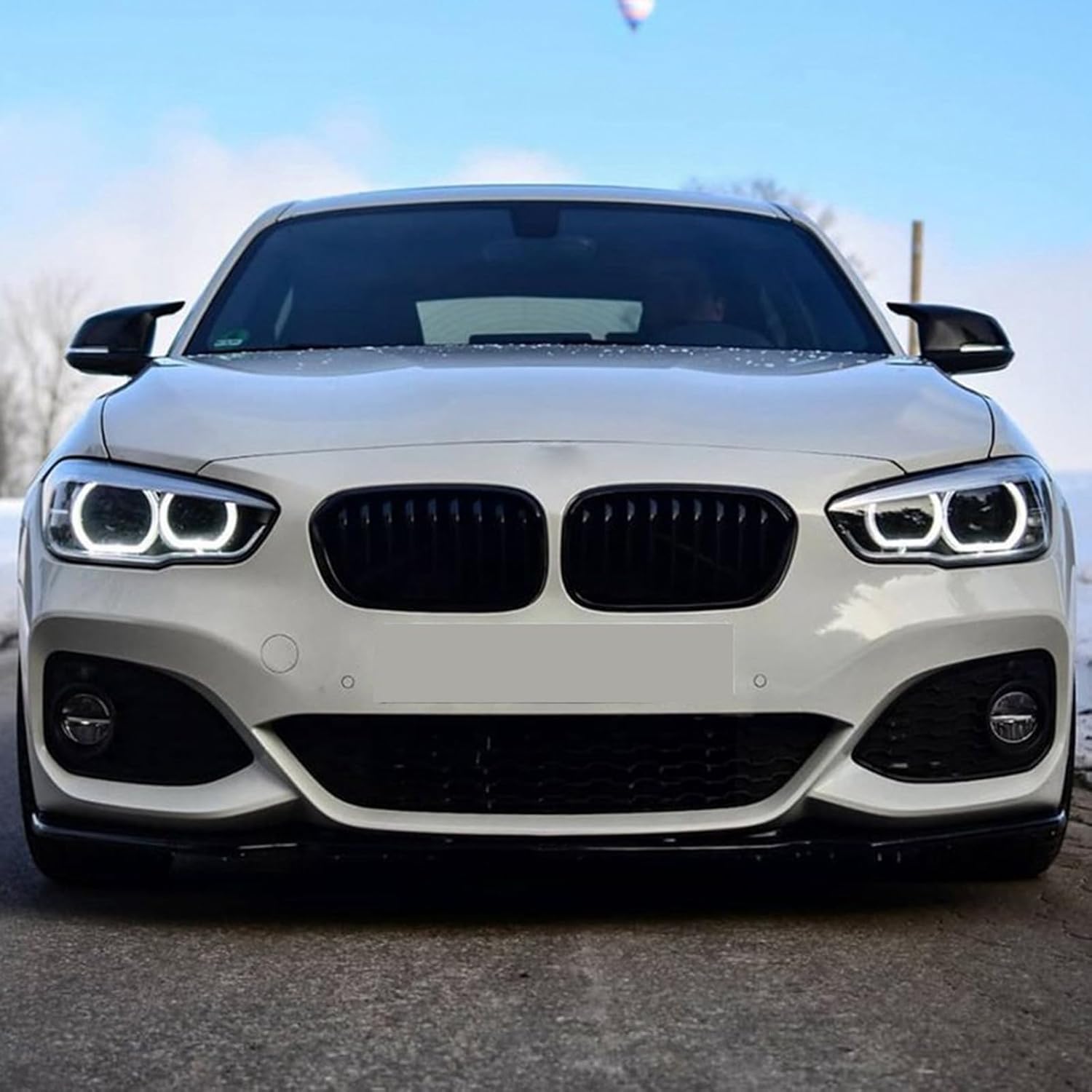 Carbon Fiber Front Bumper Spoiler Splitter Lip Fit for BMW 1 Series F20 F21 with M Sport 2015-2019 Air Dam Splitter Cover Trim