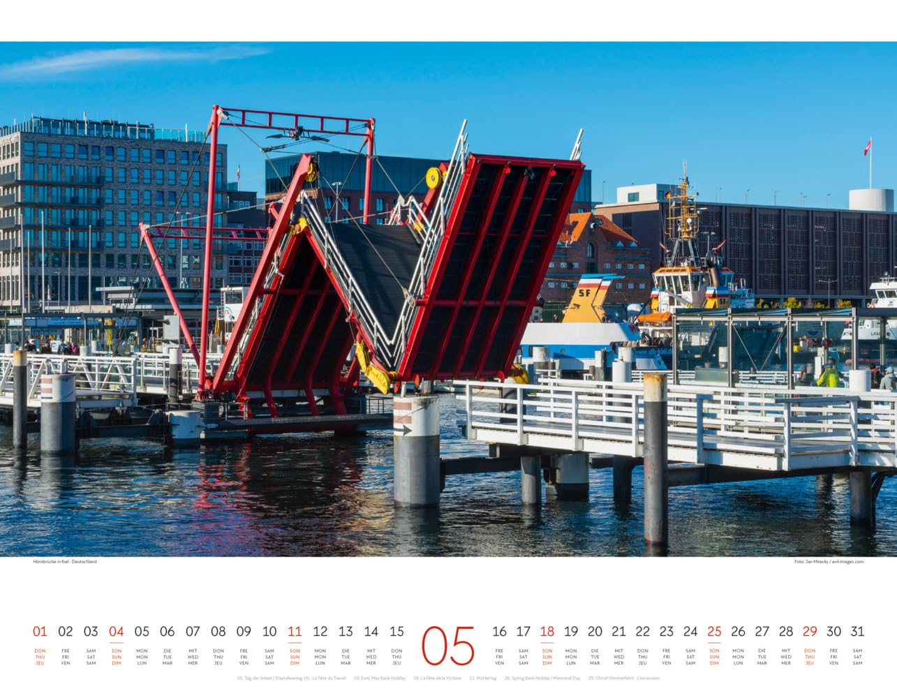 Brücken Kalender 2025, Wandkalender im Querformat (54x42 cm) - Architektur-Kalender