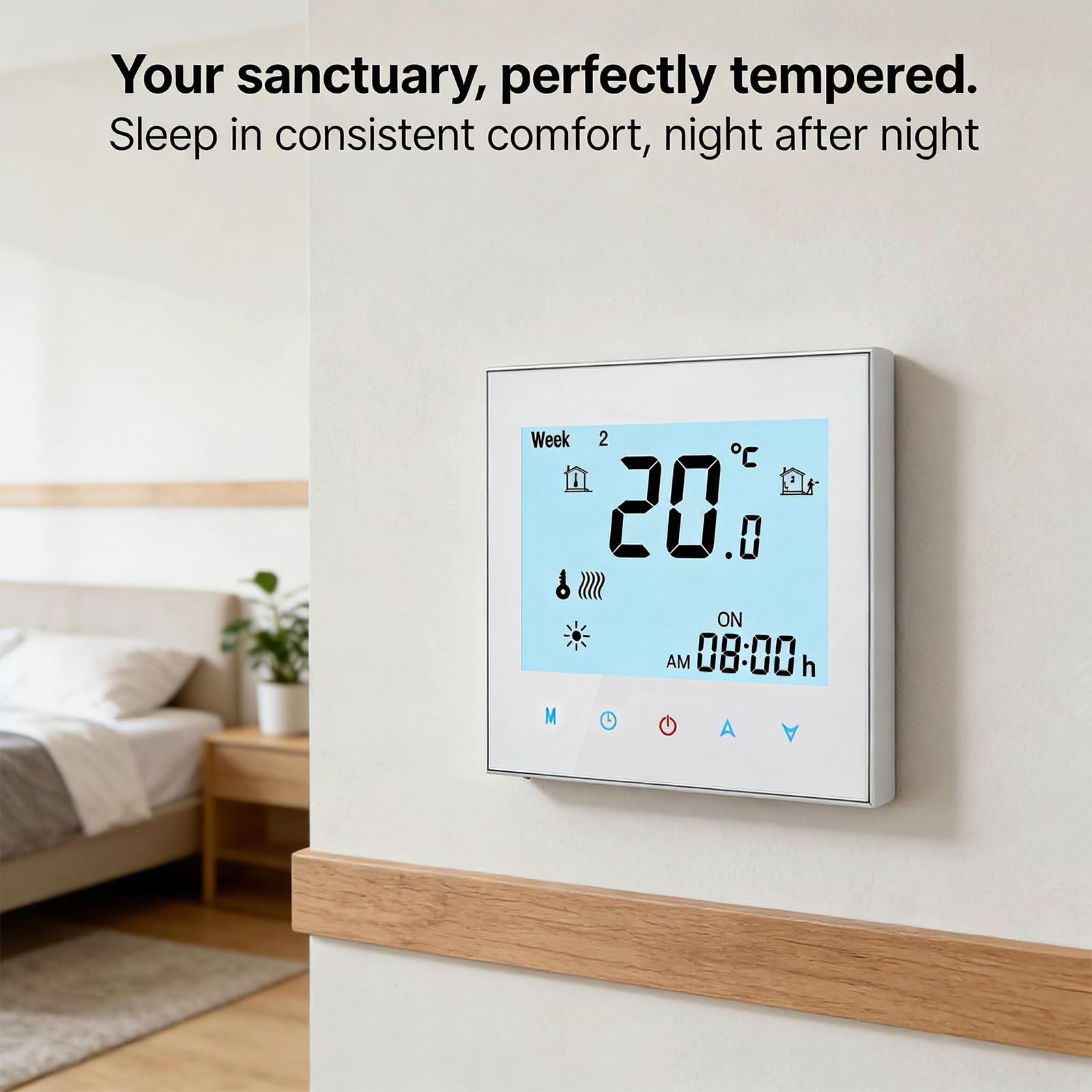 Smart WiFi Boiler Termostat grzewczy Programowalny kontroler temperatury dotykowy Termoregulator 5A 95-240V, połączony z Alexa, Google Home.