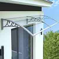 ZXCASDF Türvordach 150x360cm - Bogendach Mit UV-Schutz Aus Polycarbonat Für Haustür & Fenster