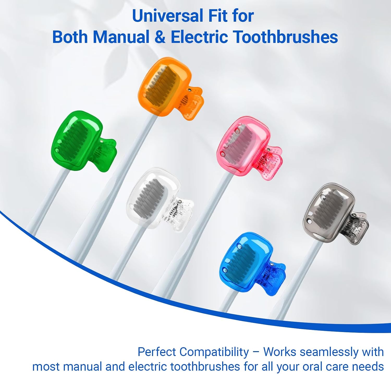 12‑Piece Toothbrush Protector Case Set – 6 Assorted Colors (Green, White, Orange, Pink, Gray, Blue) – Dust‑Proof Travel, Bathroom, Gym & Dorm Toothbrush Covers for Adults & Kids image 2