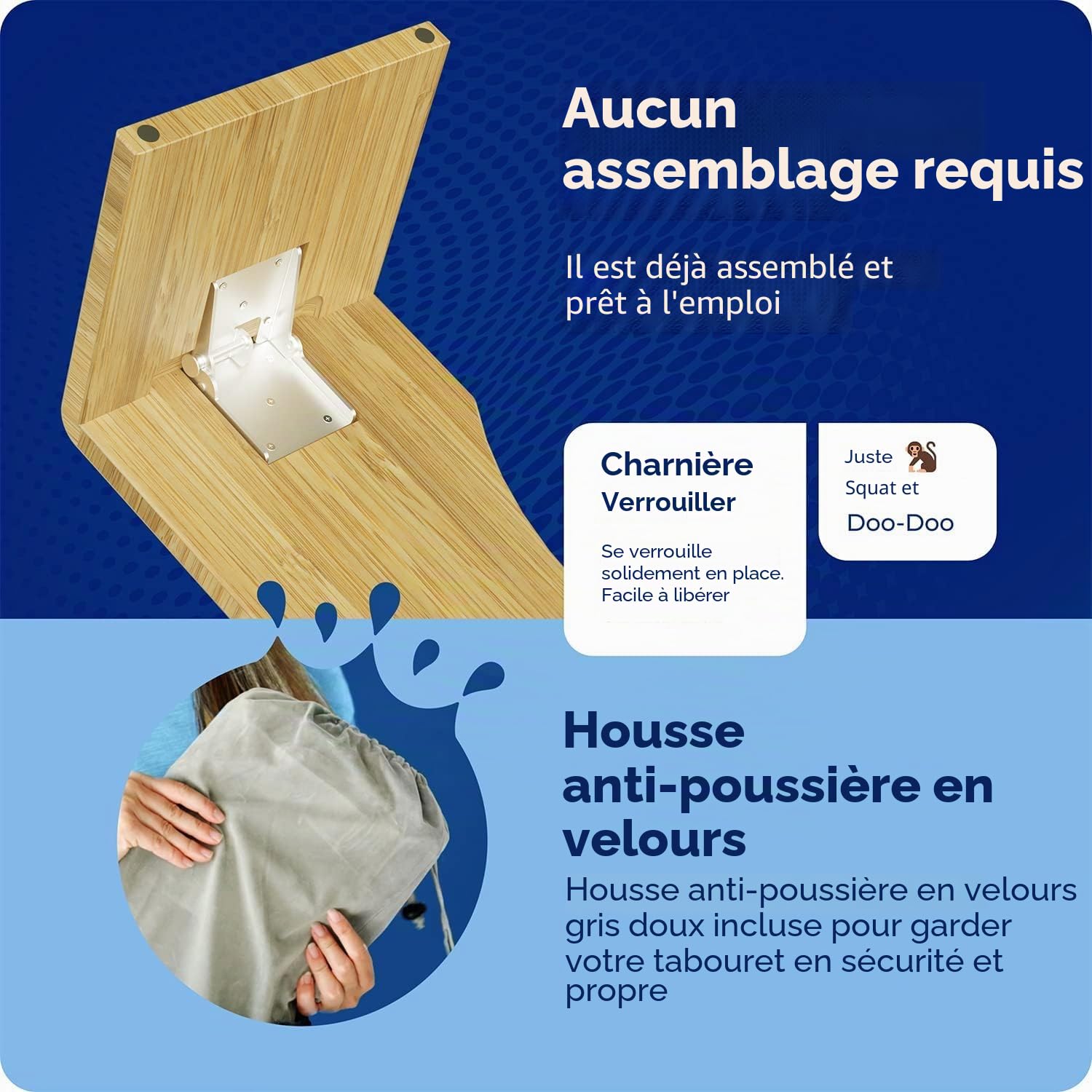 Squatty Potty Oslo Pliante Bambou Toilettes Tabouret 7-Pouce Pliable Bain Tabouret Adultes Enfants Brun
