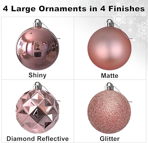 Vista 1115 de 18 esferas medianas decorativas navideñas para árbol de Navidad, inastillables, para colgar, color púrpura, 2.5 pulgadas, paquete de 18