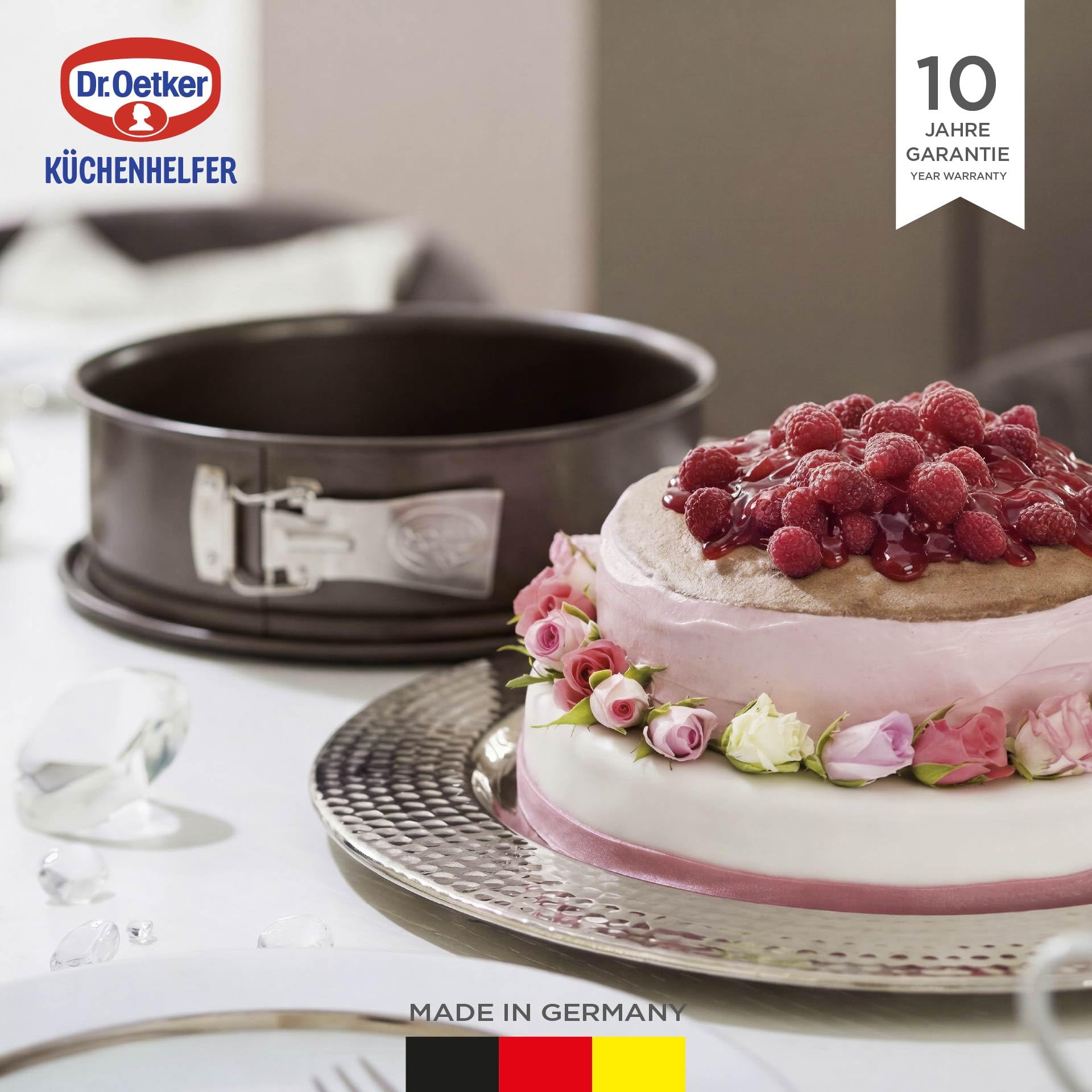 Dr. Oetker, Back-Harmonie, Taglia con Fondo Staccabile, Acciaio, Marrone, Ø 30 cm