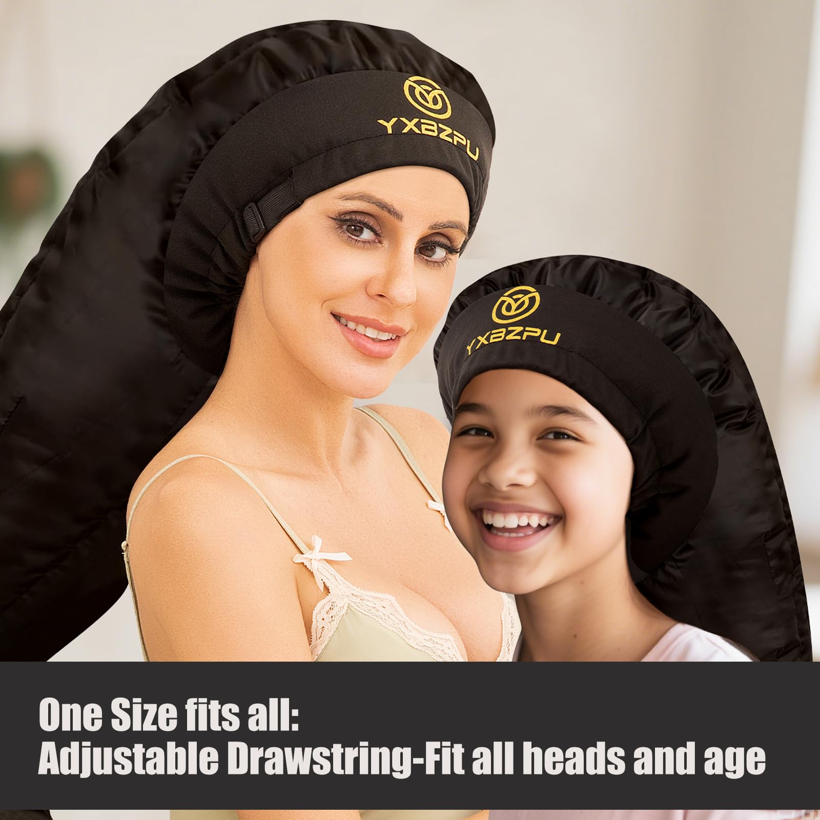 Secador de pelo con capucha, accesorio para secadora de pelo, tapa difusora con capucha para rizos, acelera el tiempo de secado, acondicionamiento profundo de seguridad en casa (negro) 7
