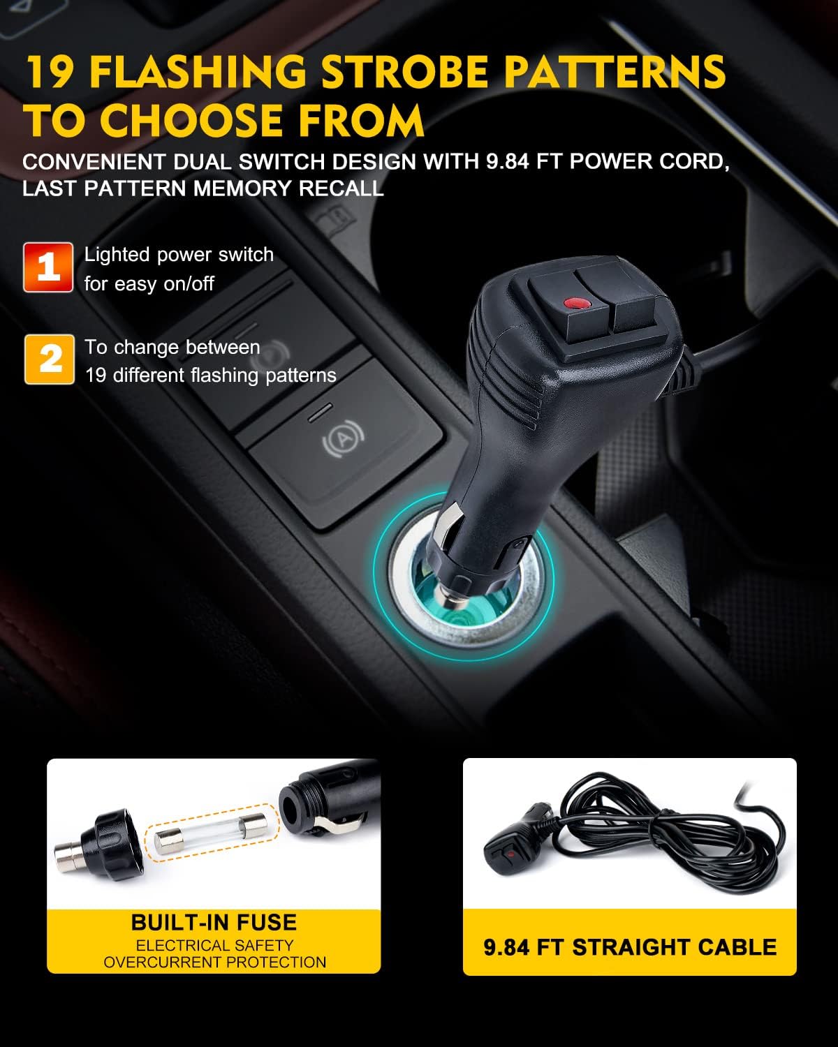 LUMENIX LED Rooftop Mini Strobe Beacon Light Magnetic and Screw Mount Rotating Warning Flashing Forklift Lights for Cop Police Law Enforcement Vehicles Patrol Security Trucks UTV Volunteer- Red & Blue