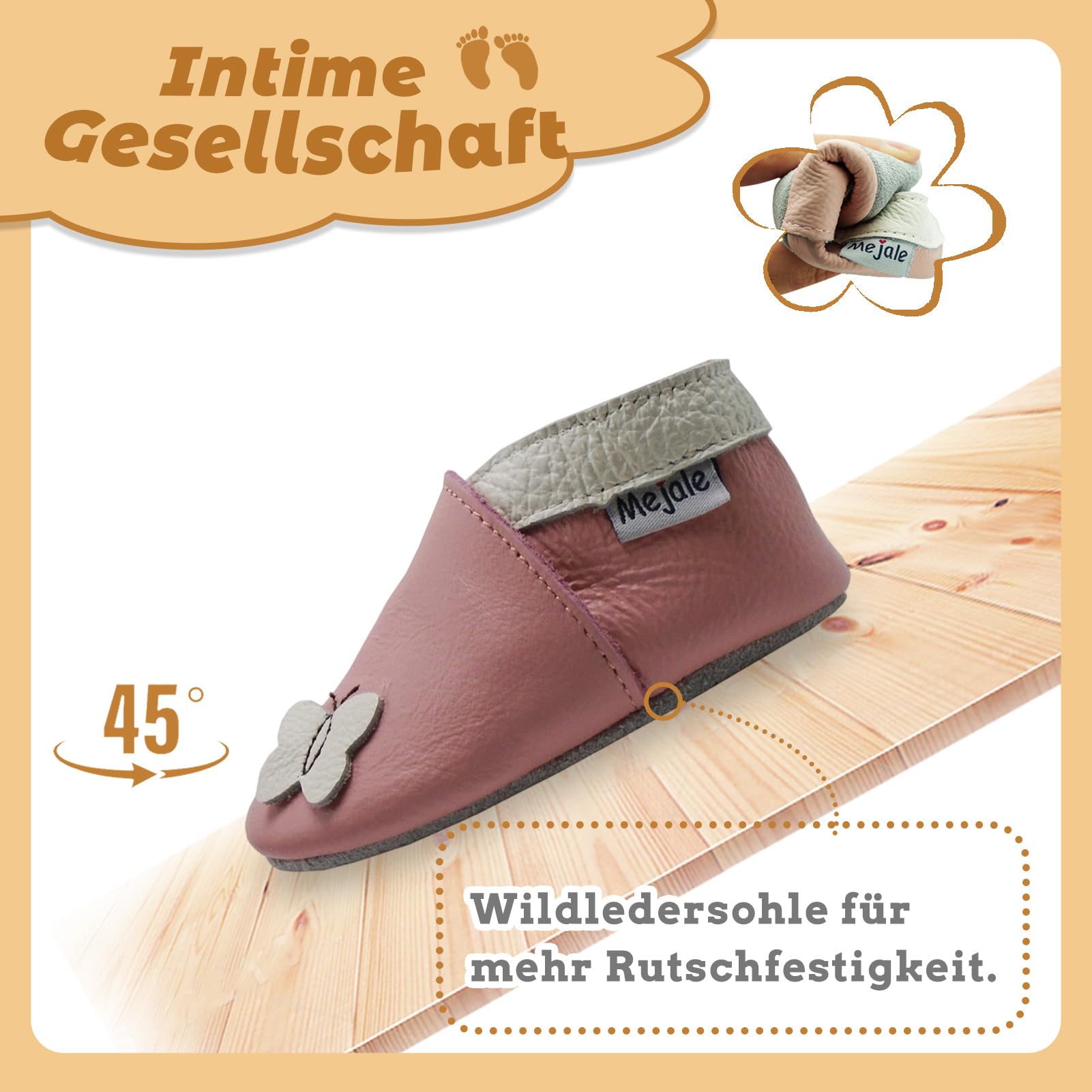 Mejale Baby Lederschuhe Krabbelschuhe Baby Lauflernschuhe Infant Crawling Kleinkind Mokassins Jungen Babyschuhe Mädchen Hausschuhe Babyhausschuhe