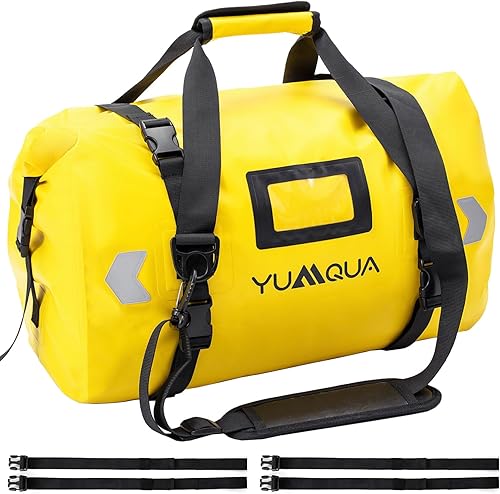 Miniatura 1 de YUMQUA Waterproof Duffel Bag, Motorcycle Duffle Bag, Heavy Duty Roll Top Large Dry Bags Waterproof with Durable Straps & Handle for Travel Outdoor