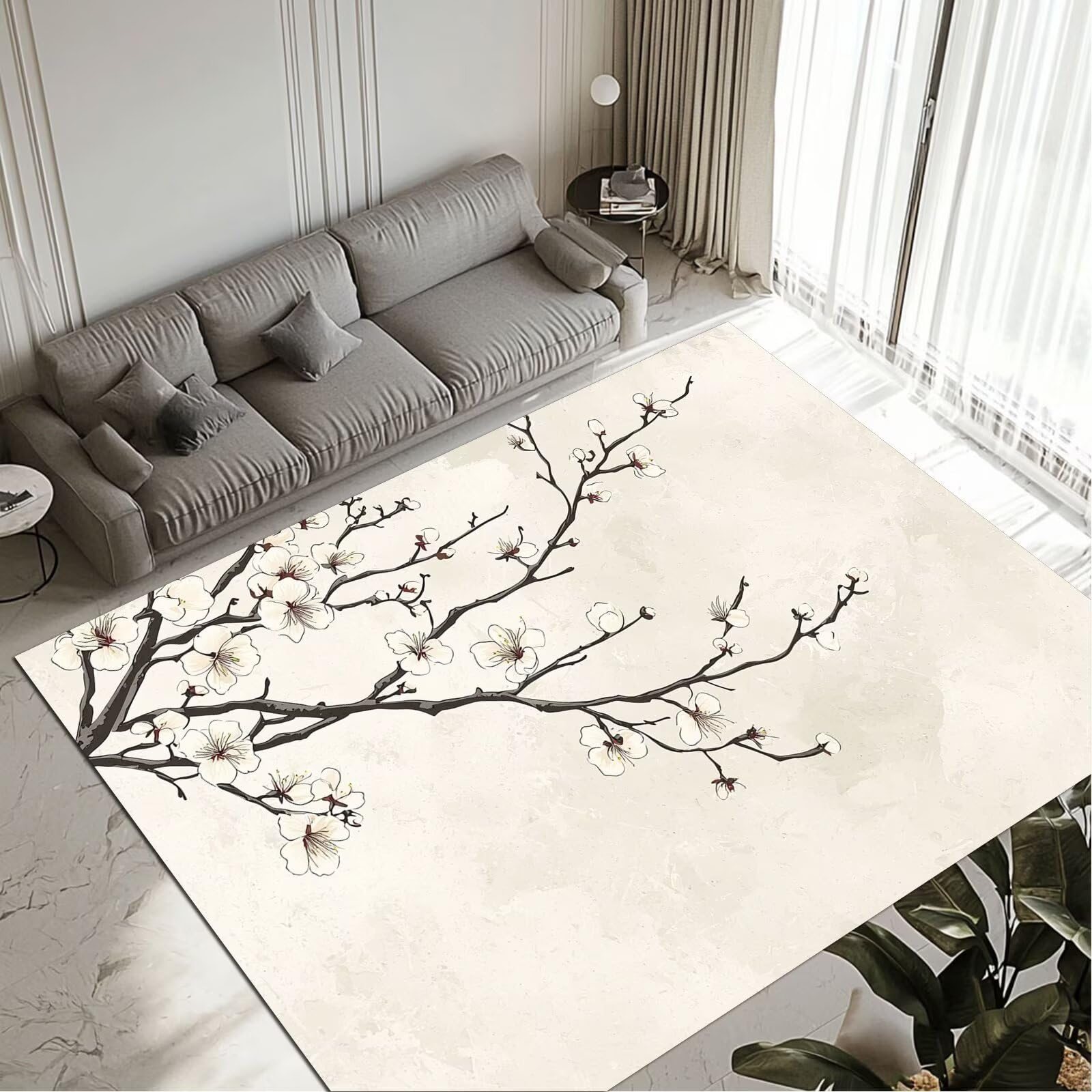 Tapis petit salon de couleur taupe pour une décoration chaleureuse