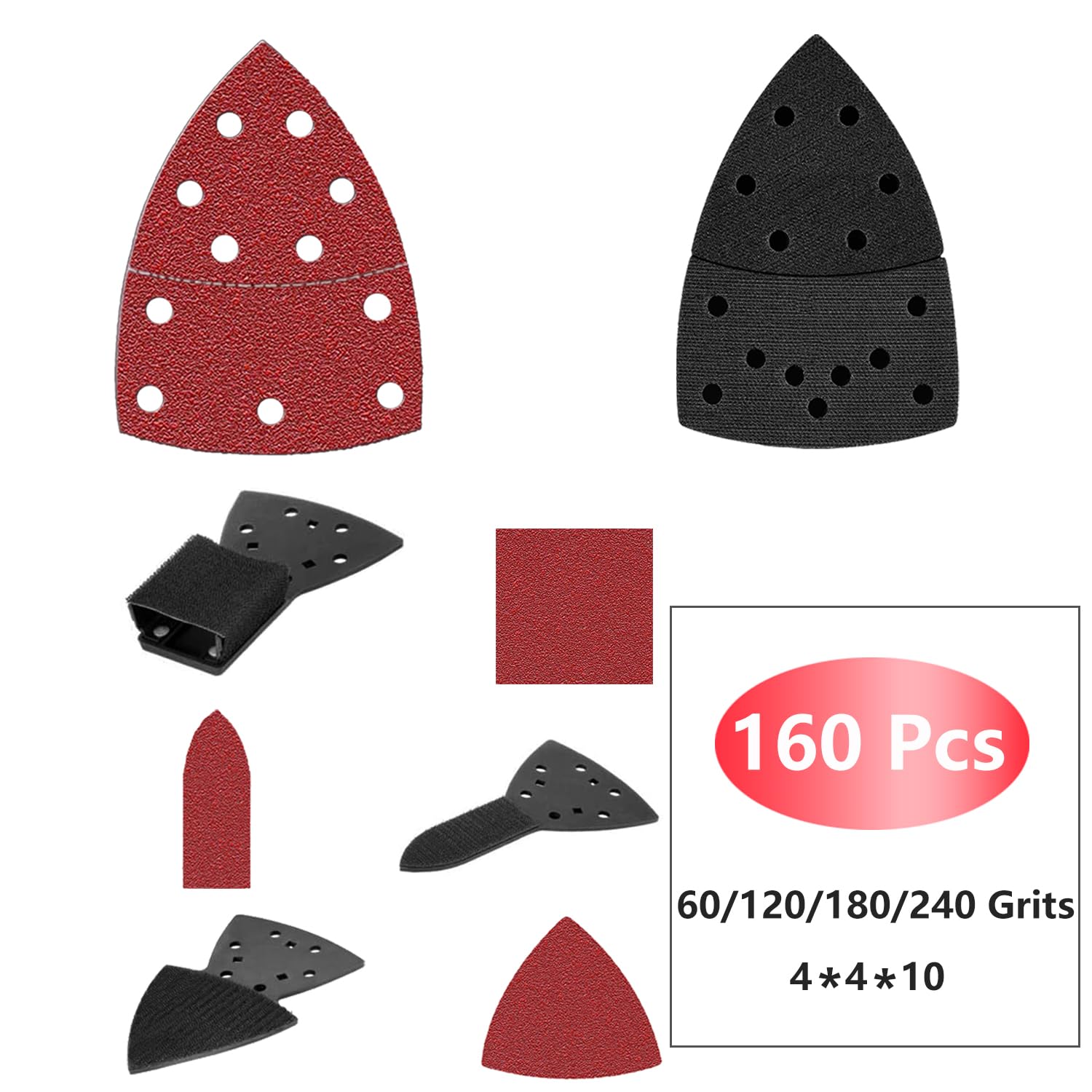 FOWOK Sandpaper Set - 160 Sheets 60-240 Grit -5