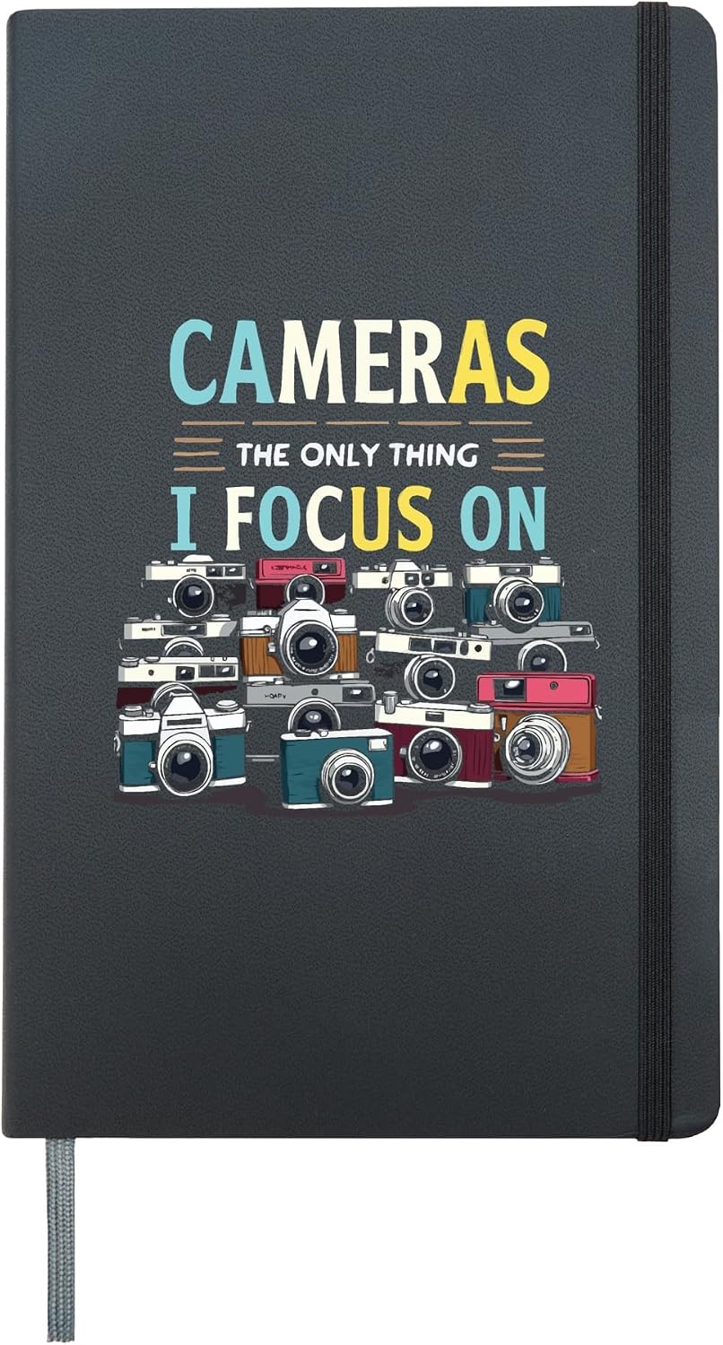 Camera Collector Cameraman Photography Camera Collecting Hardcover Journal, Black