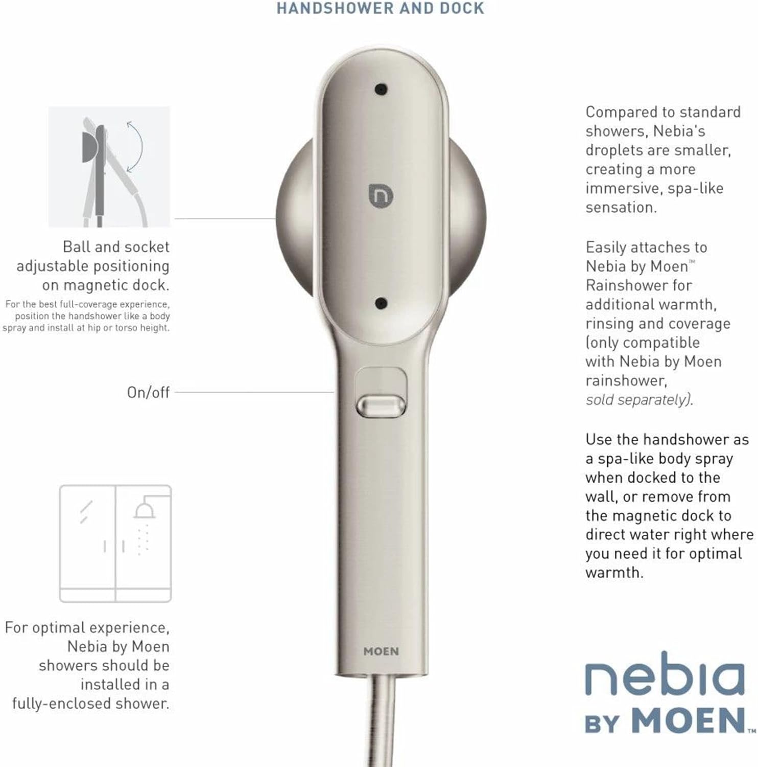 Moen N207H0SRN Spa Shower Handheld, Spot Resist Brushed Nickel