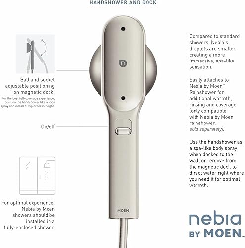 Vista 2 de Moen N207H0SRN Spa Ducha de mano, resistente a manchas níquel cepillado