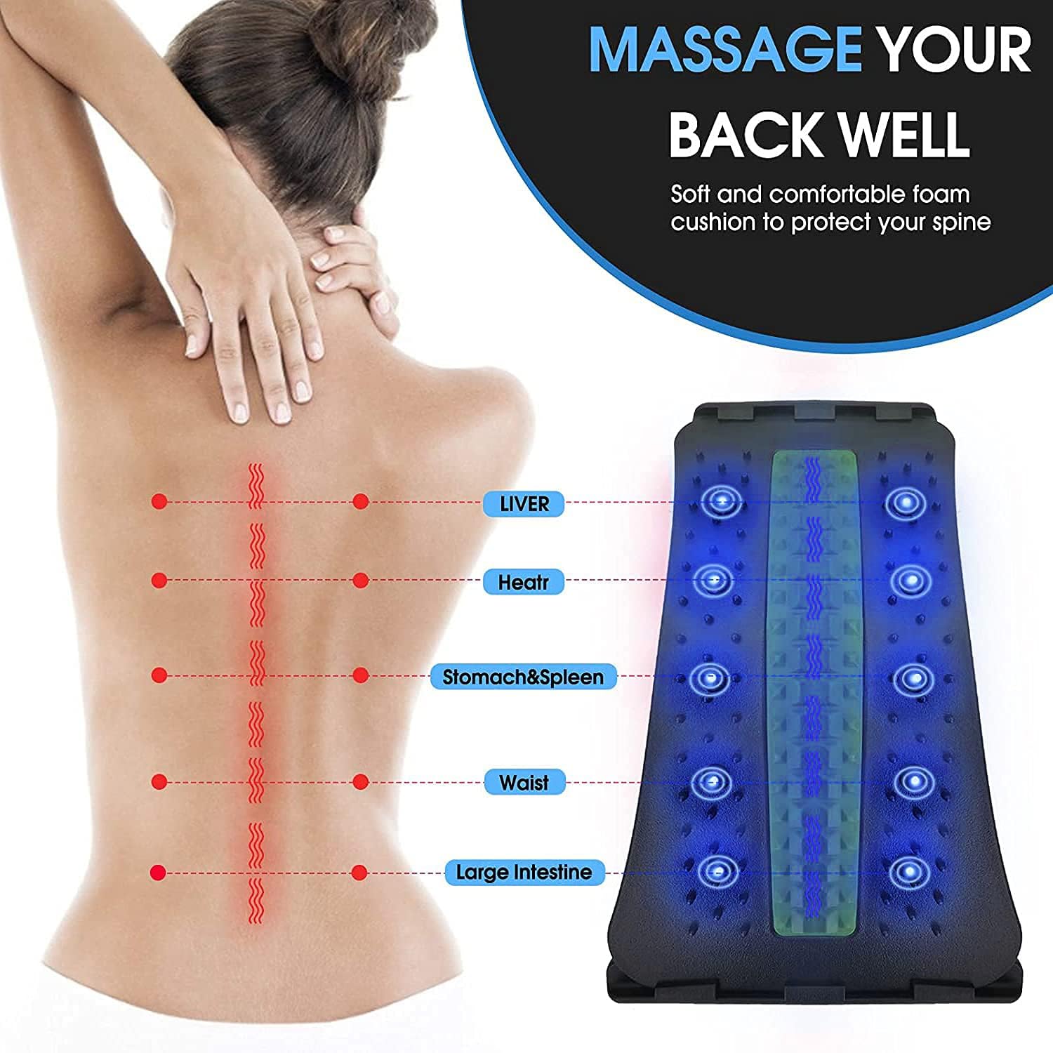 Back Stretcher, 4 Level Back Cracker, Lower Back Pain Relief Device