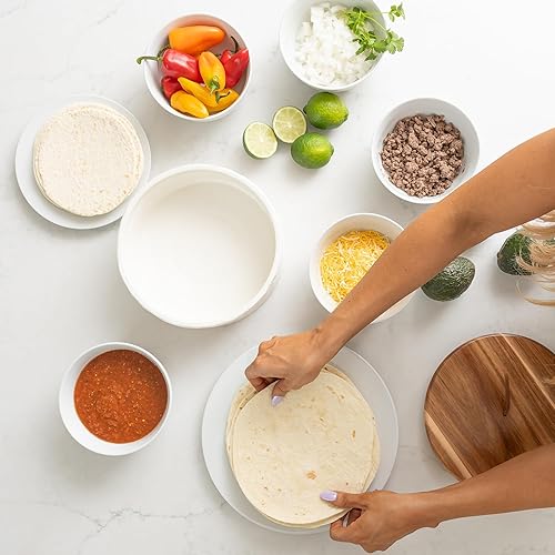 Miniatura 9 de Auténtico calentador de tortillas de madera y cerámica, soporte para tortillas con tapa, calentador de pan, soporte para panqueques, caja Roti, 8.5
