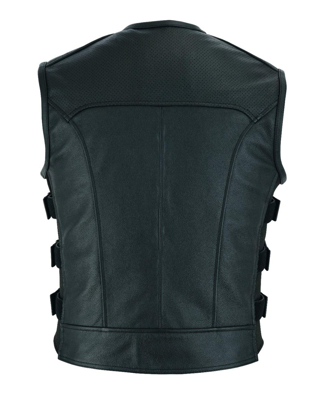 RAXUS K-20 Gilet da moto in pelle da uomo in vera pelle