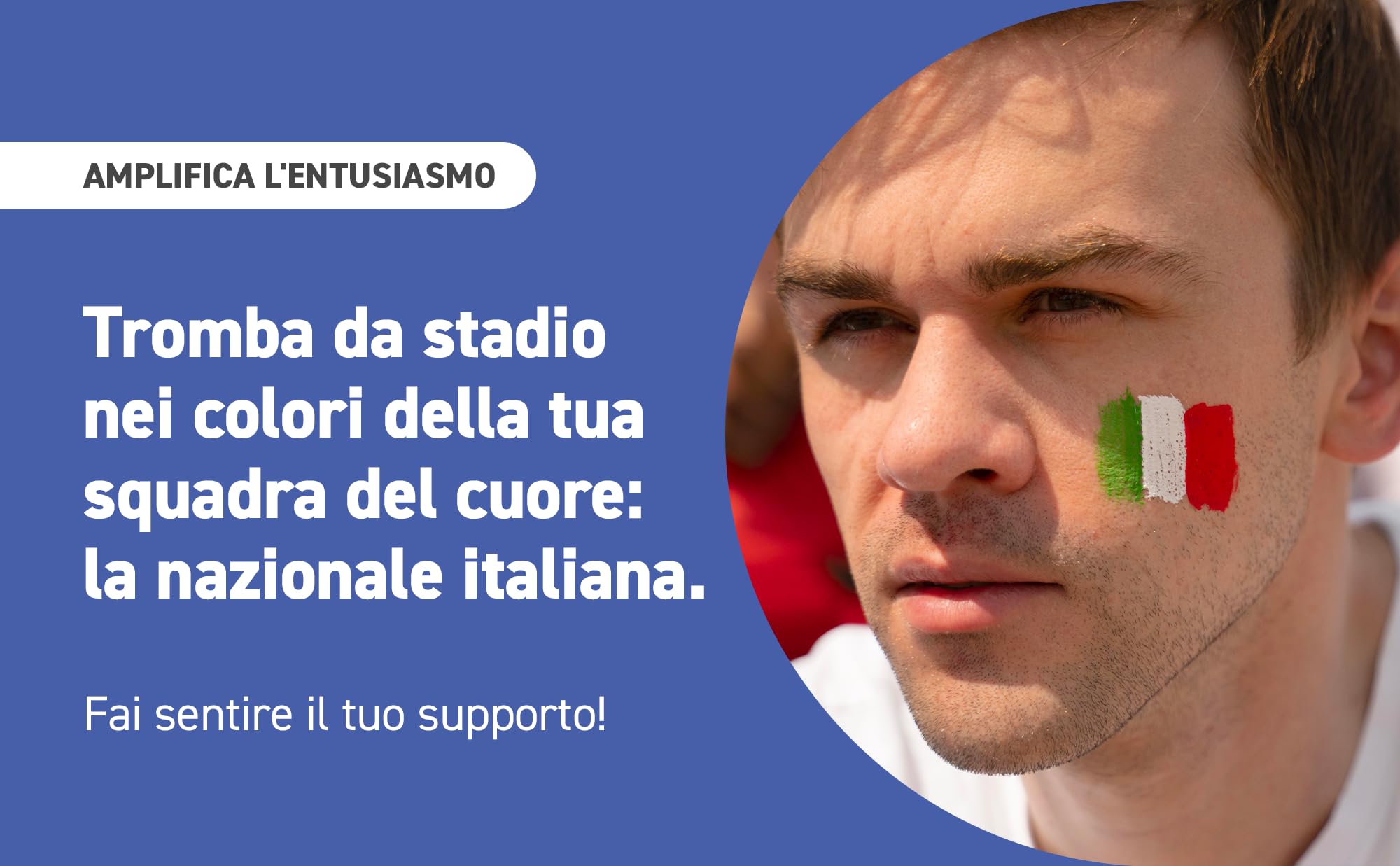 Tromba Team, Tromba da Stadio con i Colori della Squadra del Cuore, Avvisatore Acustico per Eventi Sportivi e Nautica, 300ml