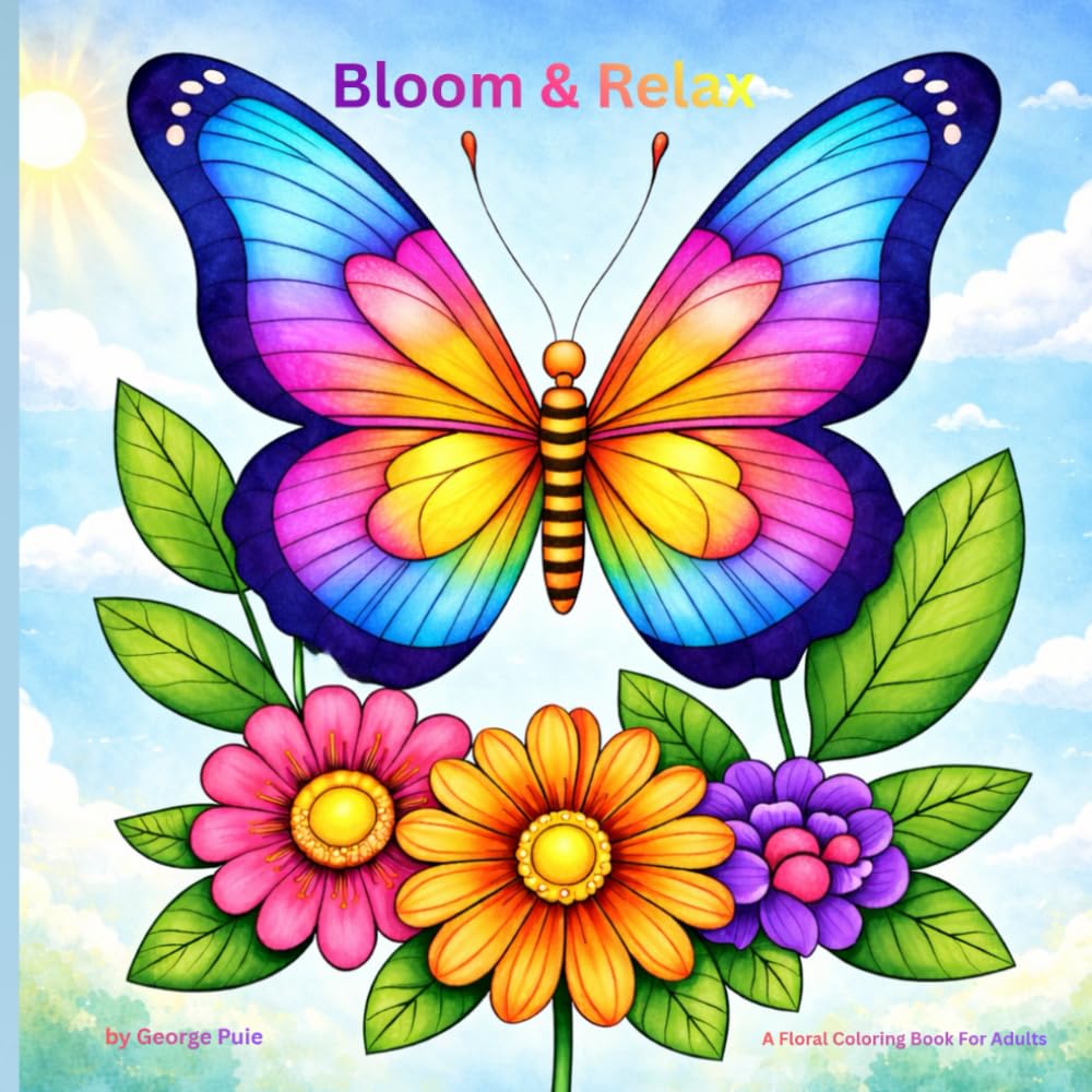Bloom & Relax: A Floral Coloring Book For Adults (Relaxing Adult Coloring Collection)