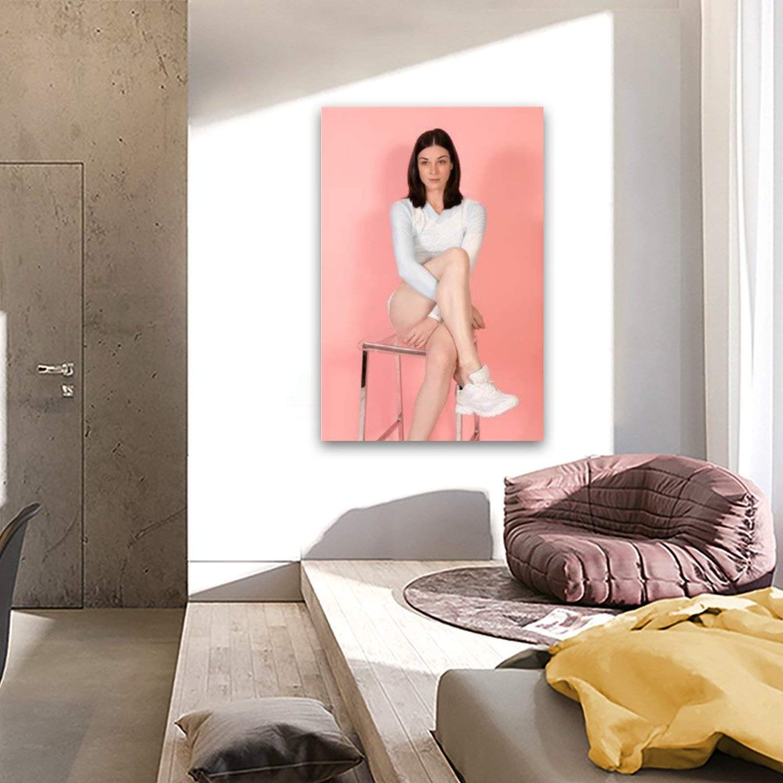 AAHARYA Demi Rose Poster Sur Toile Motif Mannequin De Beauté Sexy Décoration Murale Pour Chambre à Coucher Salon 50 X 75 Cm Style Cadre