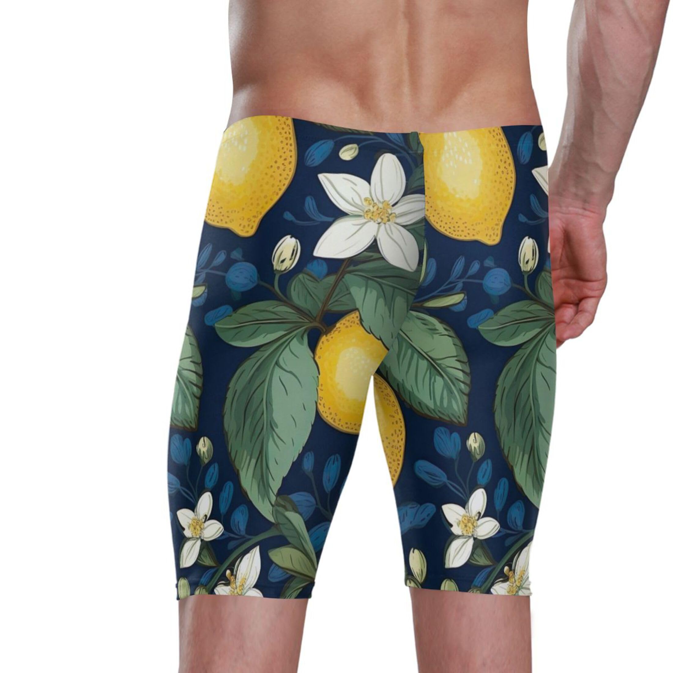 UMIRIKO Lemon Flowers Swim Jammers Swimsuit for Men XXL B0401794