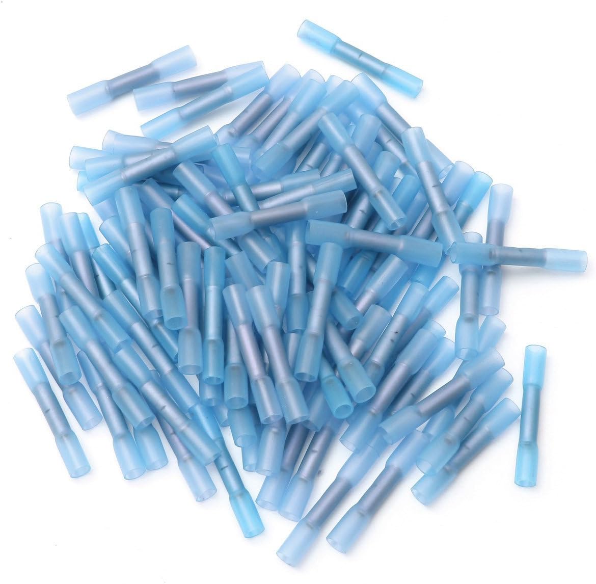 Insulated Heat Shrink Butt Wire Electrical Crimp Terminal Connector 14-16AWG Set of 100
