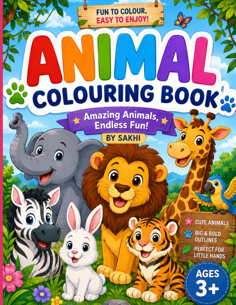 Animals colouring book: Amazing animals endless fun