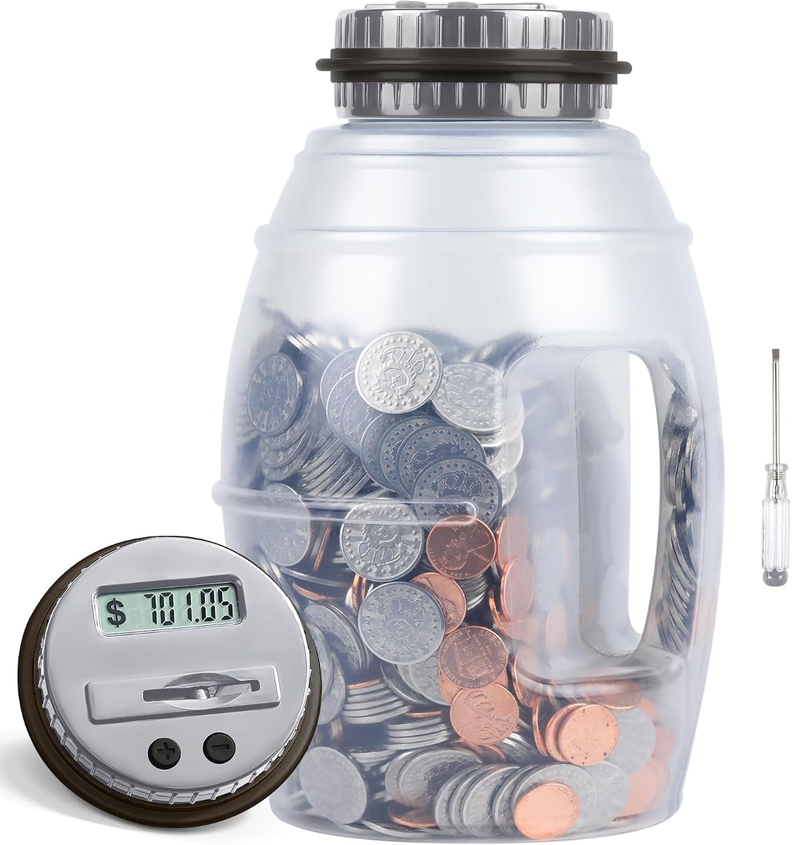 X-Large Piggy Bank for Adults Kids, Digital Coin Counting Bank LCD Counter
