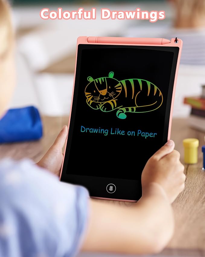 Tableta LCD KOKODI de escritura y dibujo para niños, de 10 pulgadas, tablero borrable para garabatear y aprender, juguete educativo para niños de 3 a 8 años (paquete de 2 unidades, azul y rosa) miniatura 2