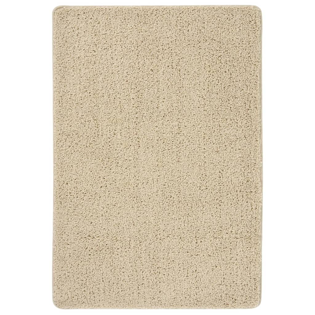 Tapis Shaggy crème 120 x 170 cm antidérapant et doux pour salon