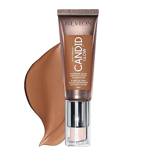Miniatura 1 de Revlon PhotoReady Candid Glow - Base de maquillaje anticontaminación con vitamina E y aceite de haya, ingredientes anti-luz azul, sin parabenos,
