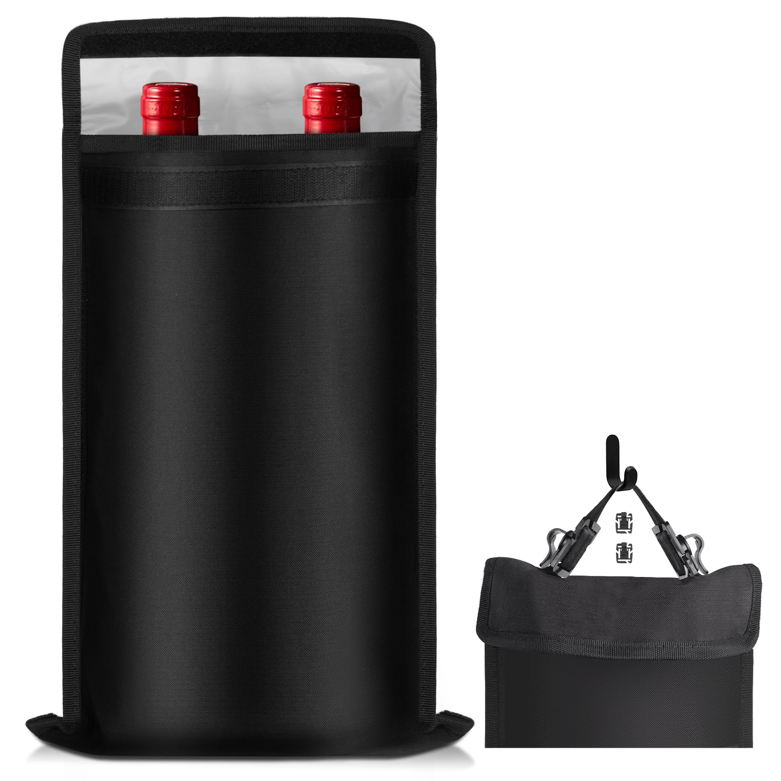 TUDEQU Insulated Wine Bag Leakproof | Cooler for Wine Travel | Wine Carrier 2 Bottle |Insulated Sleeve for 2L Water Bladder