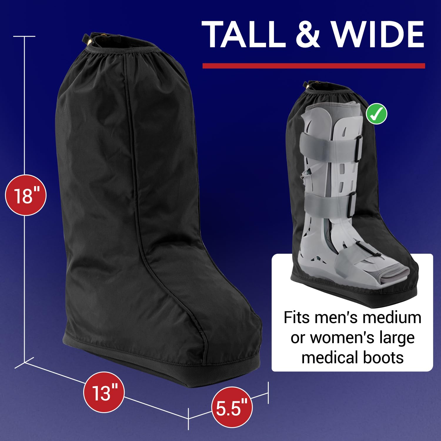 IMPRESA Confezione da 2 copriscarpe da passeggio per piede e caviglia, protezioni per scarpe mediche per pioggia e inverno, copertura impermeabile per piede e scarpe ortopediche, misura media/grande,