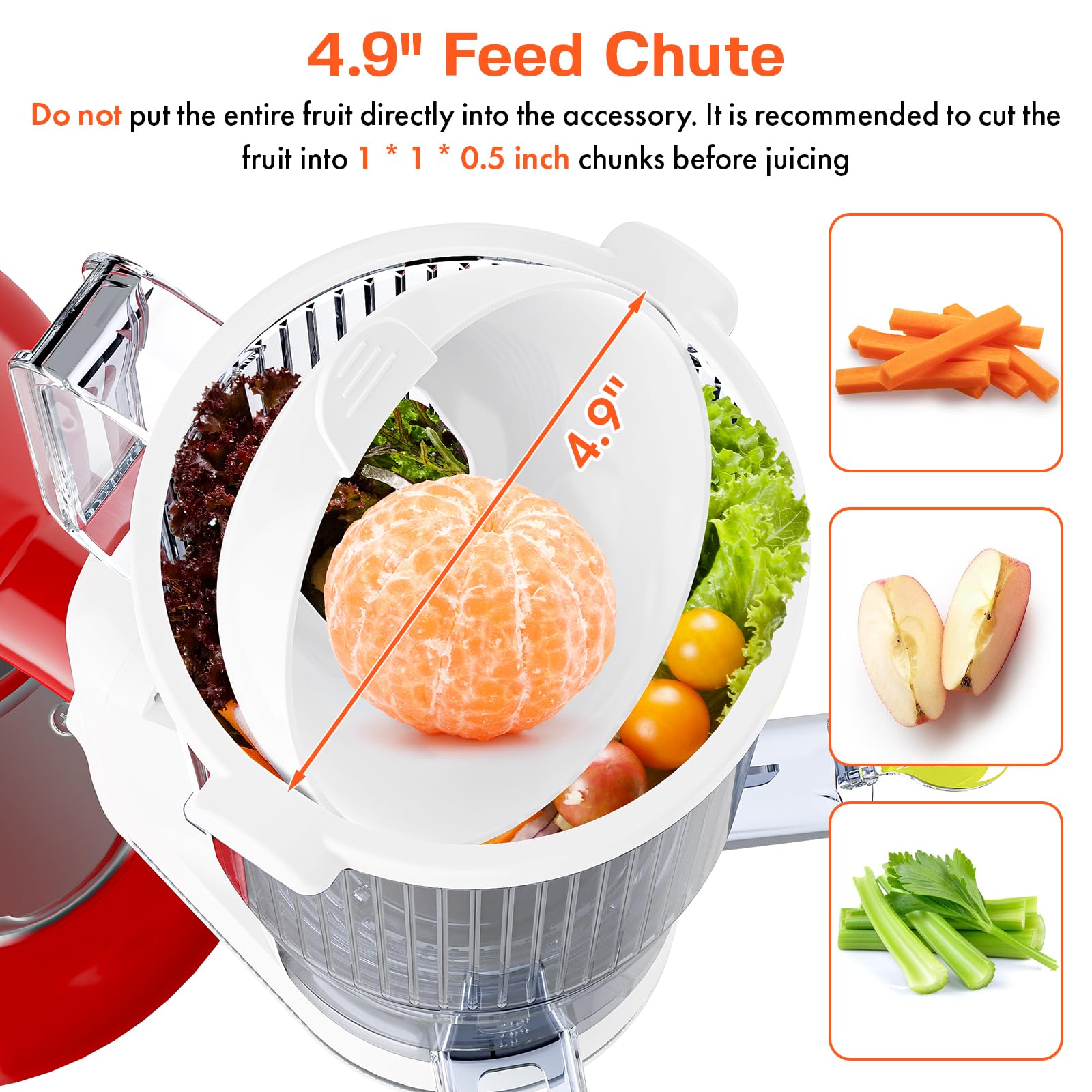 GVODE Entsafter Aufsatz für KitchenAid Entsafter Gemüse und Obst Testsieger für Kitchen Aid Slow Juicer Zubehör, Inklusive 2 * 1L Messbecher für KitchenAid Zubehör
