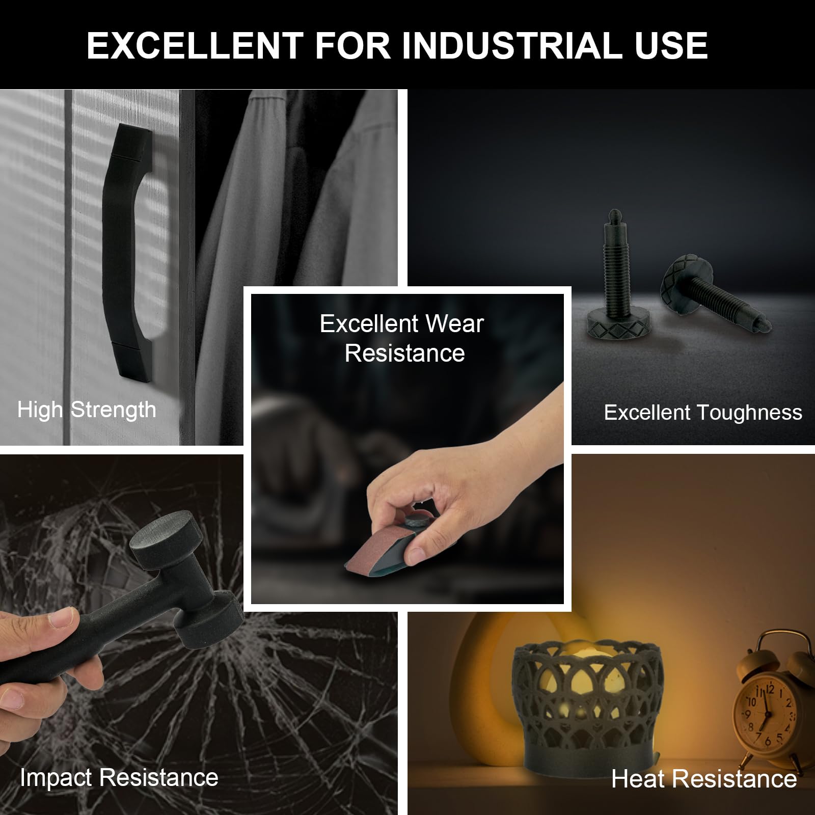 ERYONE Filament z włókna węglowego 1.75mm +/- 0.03mm, filament do druku 3D, pasuje do większości drukarek FDM, nylon PA6 CF czarny, szpula 800 g