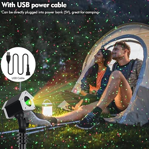 Vista 29 de Proyector láser de Navidad, proyección láser para exteriores, 30 patrones, proyectores de paisaje para interiores, exteriores, hogar, jardín