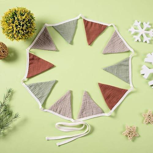 Miniatura 6 de 3 banderines triangulares banderines de algodón multicolor guirnalda colgante para boda, cumpleaños, baby shower, decoración de guardería, fiestas,