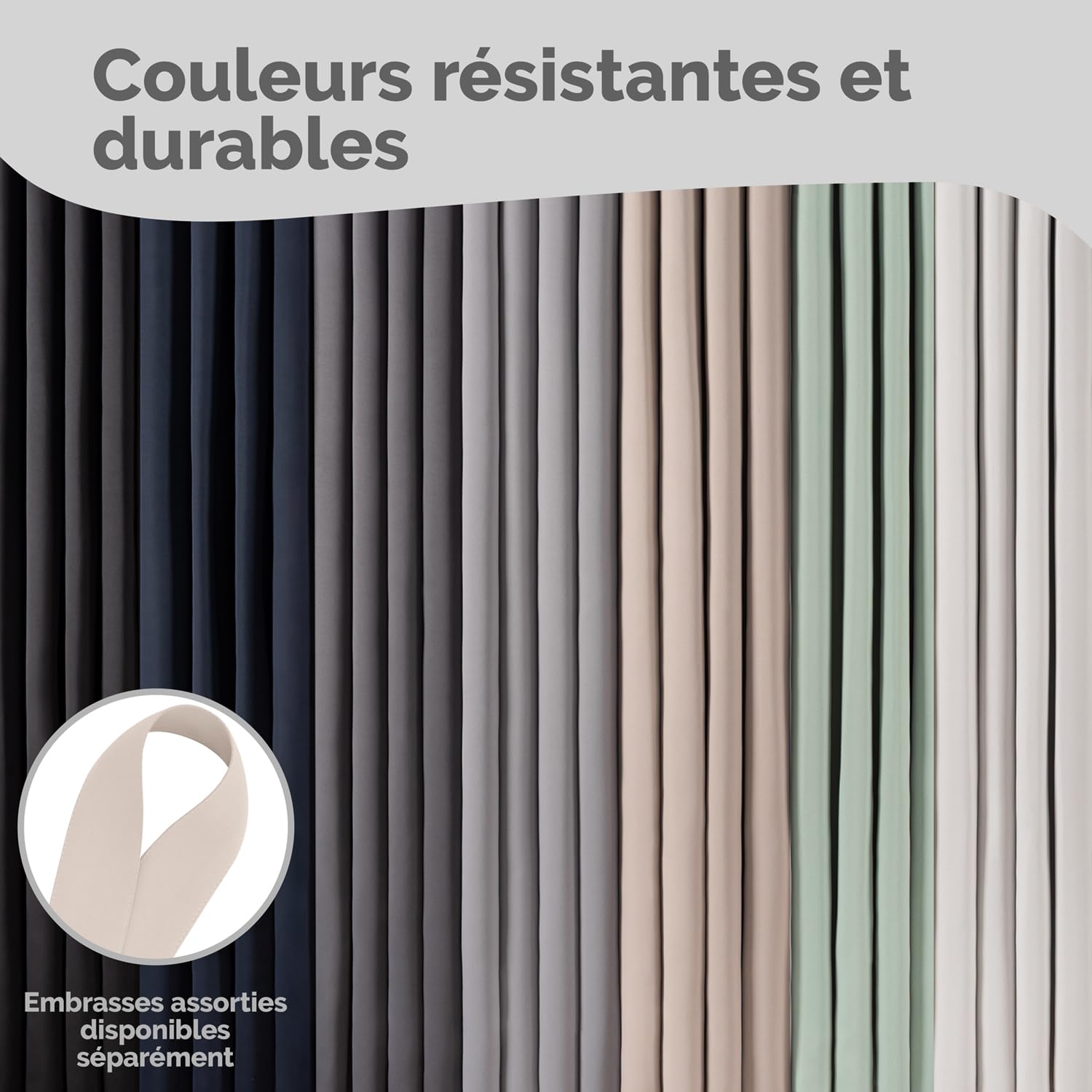 Blumtal Lot de 2 Rideaux Occultants à Galon Fronceur - Certifié Oeko-TEX - Rideau de Fenêtre Lavable pour Chambre et Salon - Taupe - 225x140 cm