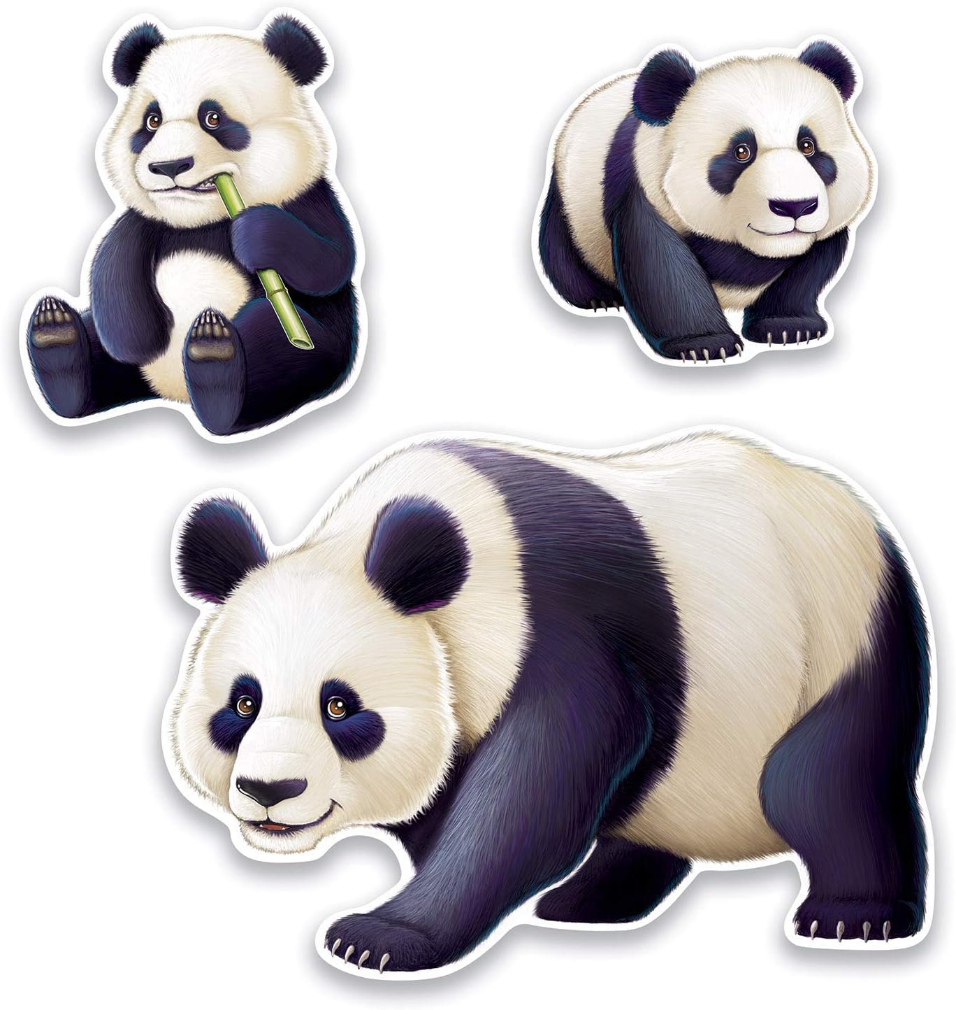 Beistle Asian Party Decoration Panda, Assorted Panda Cutouts 11.25 Inch to 25.25 Inch, Pack of 36