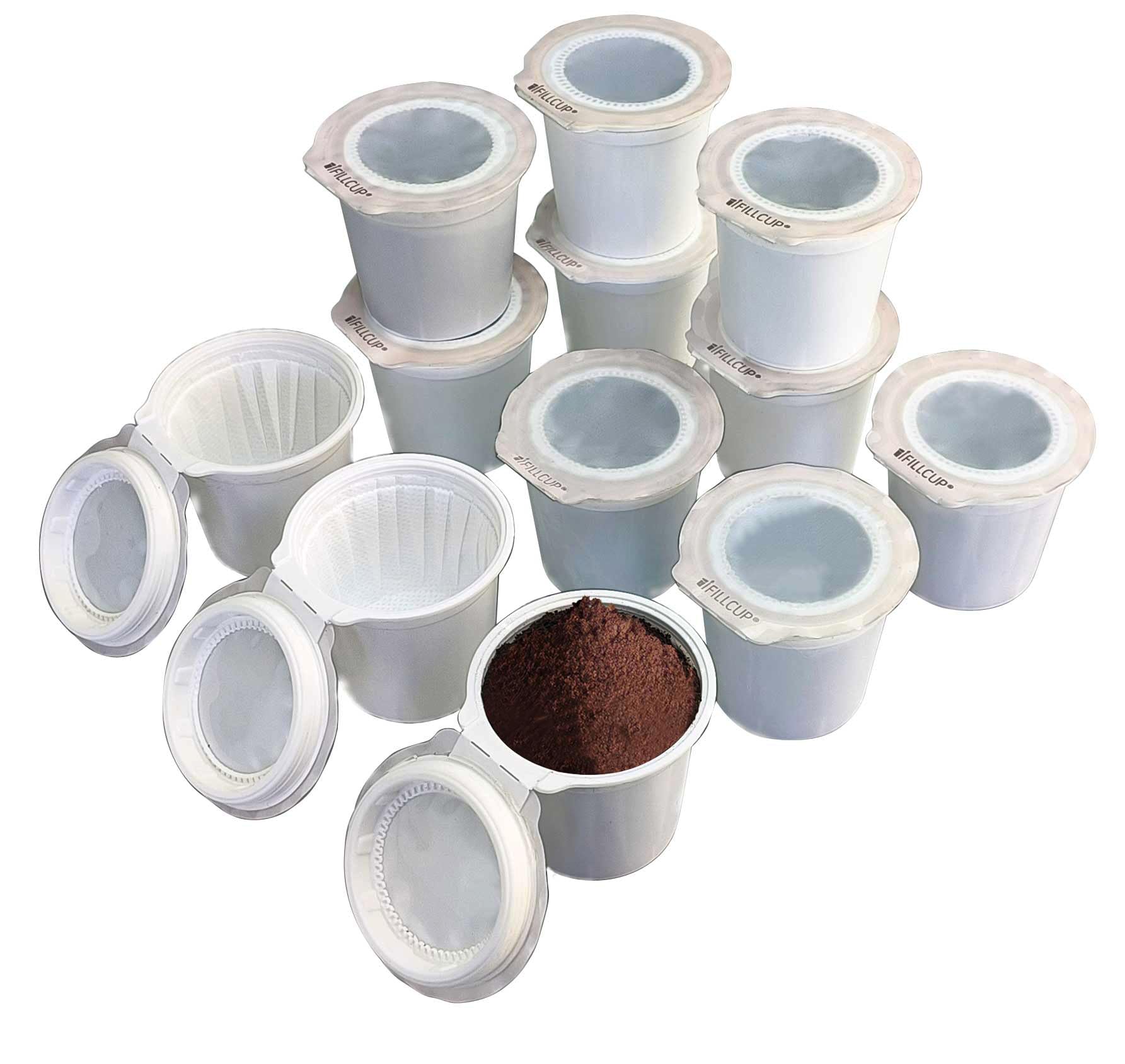 iFillCup, 240 unidades blancas: llena tus propias cápsulas de una sola porción. Cápsulas ecológicas 100% reciclables para uso en todas las cafeteras K-Cup, incluyendo 1.0 y 2.0 Keurig. Herméticas para