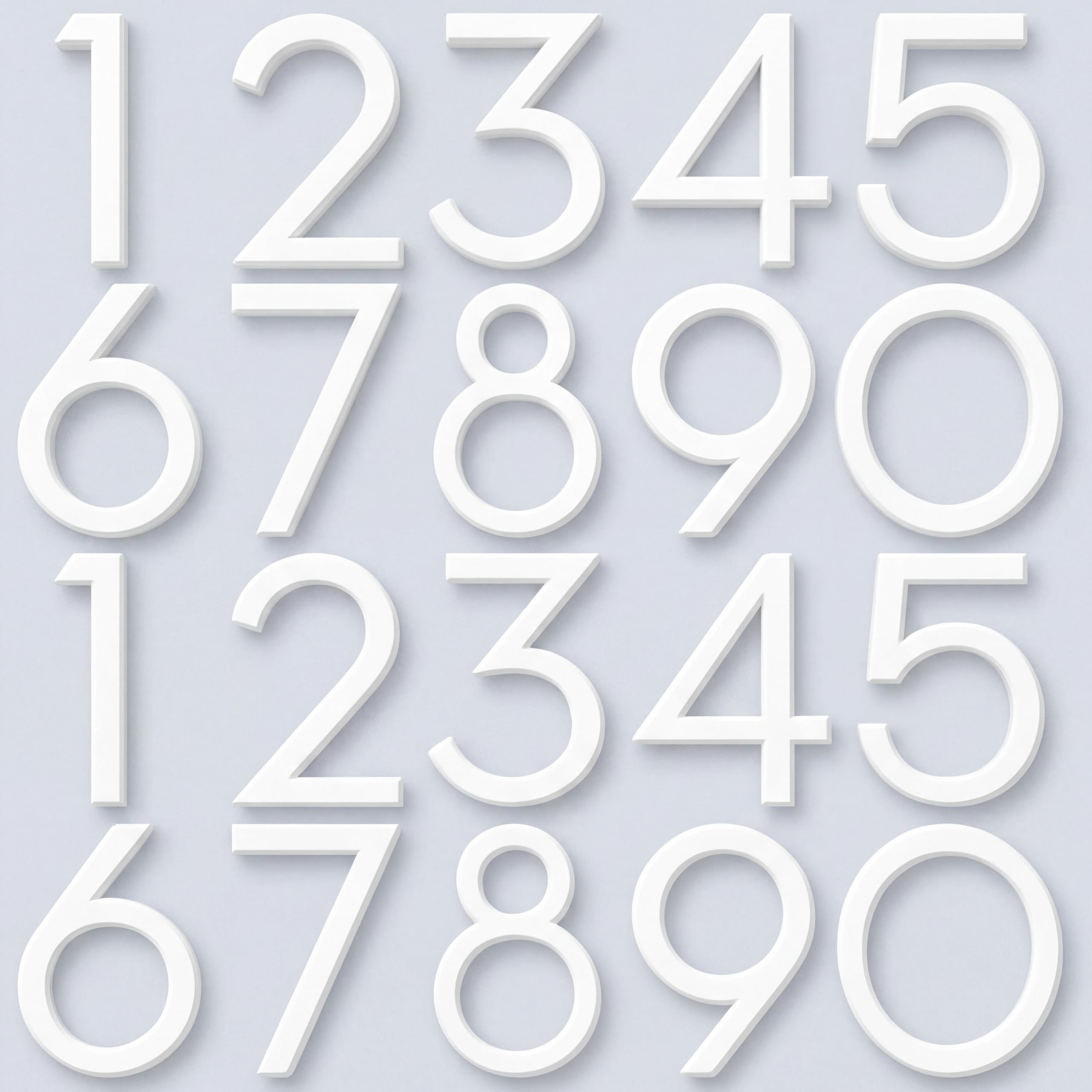 Photo 1 of ***Numbers Missing***Leinuosen White 3 Inch Acrylic Mailbox Number 2 Set - Weatherproof - Mailbox Numbers for Outside - House Numbers - Sticky (Clean)