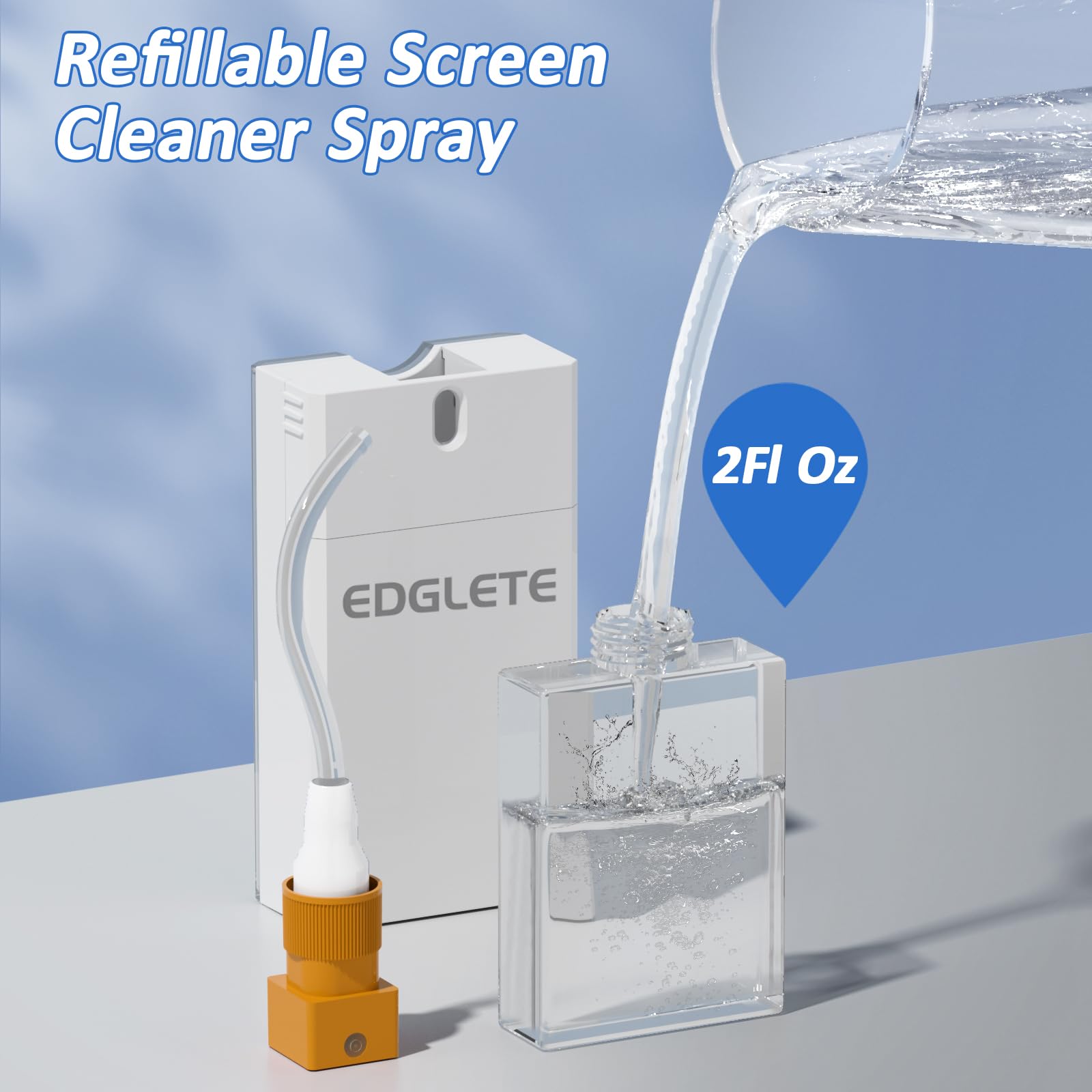 Edglete Zestaw do czyszczenia ekranu ekranu komputera do telefonu, laptopa, iPada, tabletu, monitora, MacBooka TV i urządzeń elektronicznych, spray do wielokrotnego napełniania 60 ml i ściereczka z