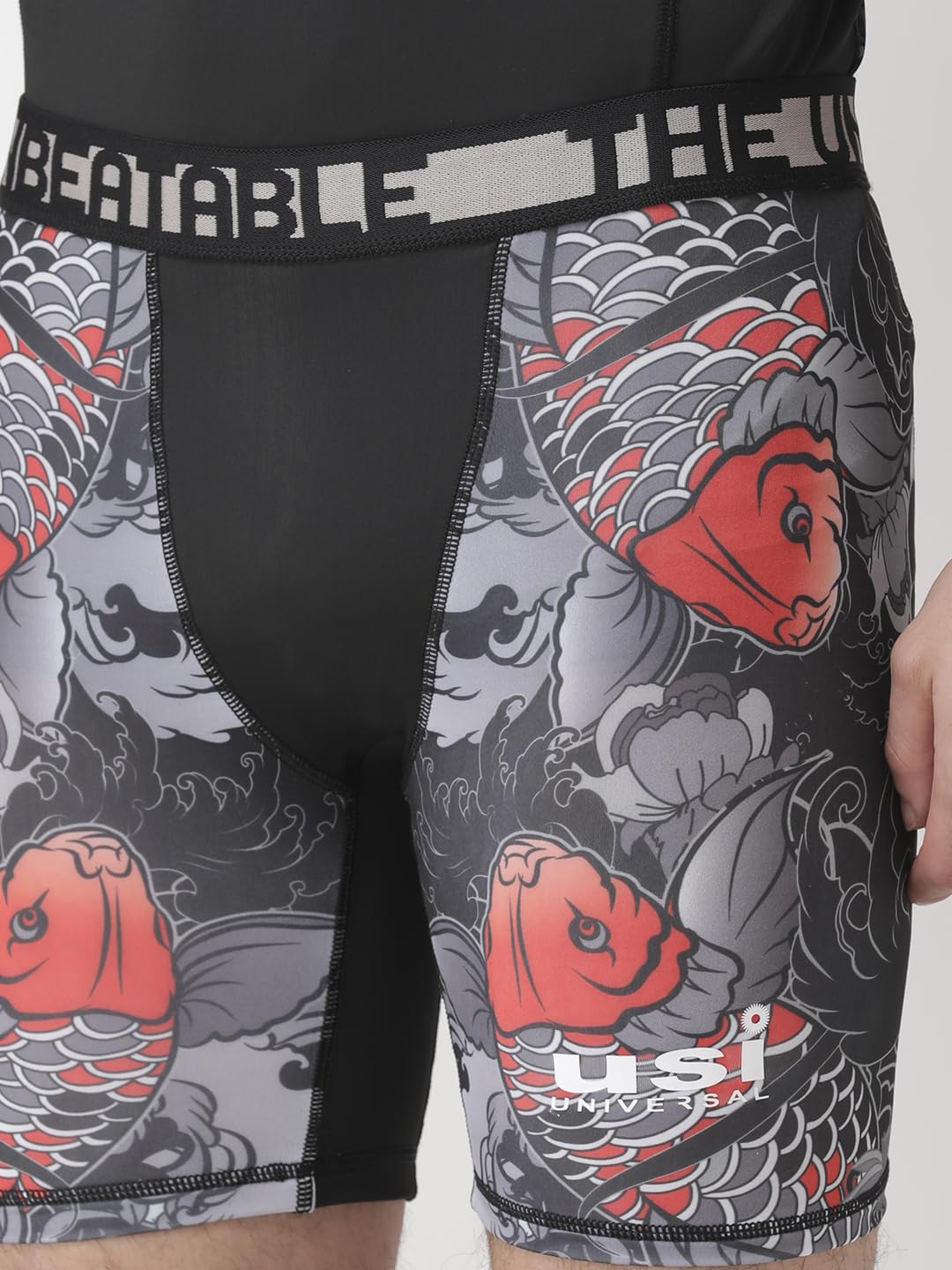 Szorty męskie, spodenki kompresyjne CXK Koi Fish, spodenki MMA do treningu i kickboxingu, spodenki walki do sztuk walki, walki w klatce, Muay Thai
