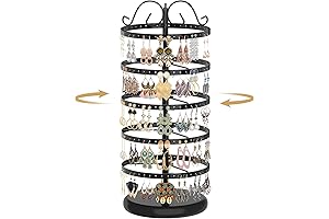 MODOWEY: 5-Tier Rotating Earring Holder for Girls with 220 Holes - The...